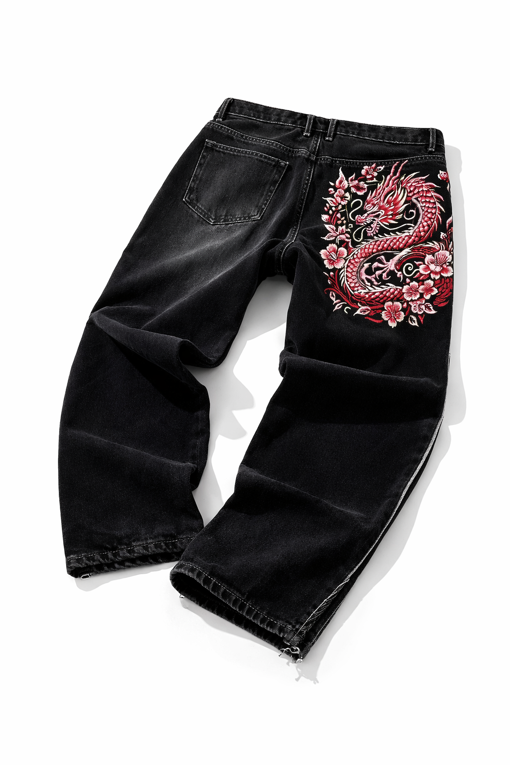 Deadstock. Embroidered Baggy Jeans