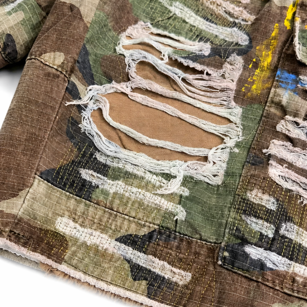 Deadstock Y2K Camo Embroidered Denim Shorts