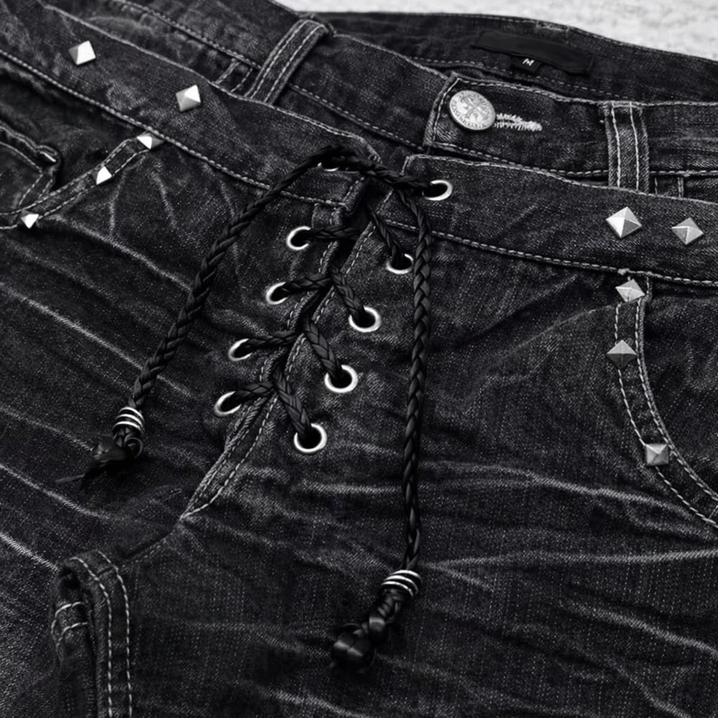 Deadstock Y2K Double-Waist Lace-Up Jeans