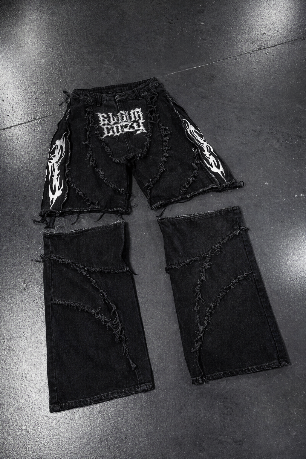 Deadstock. Patchwork Black Baggy Jeans