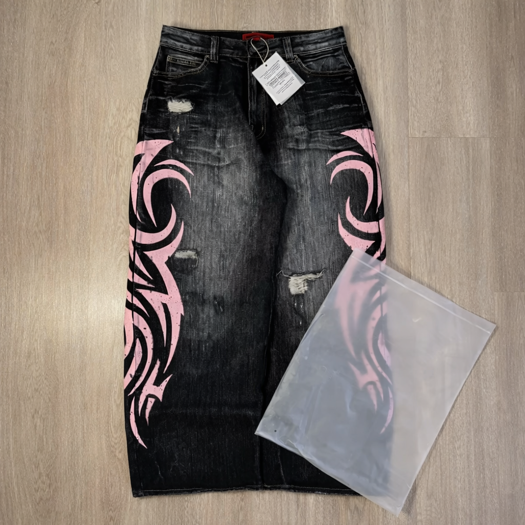 Deadstock Y2K Pink Graphic Baggy Jeans