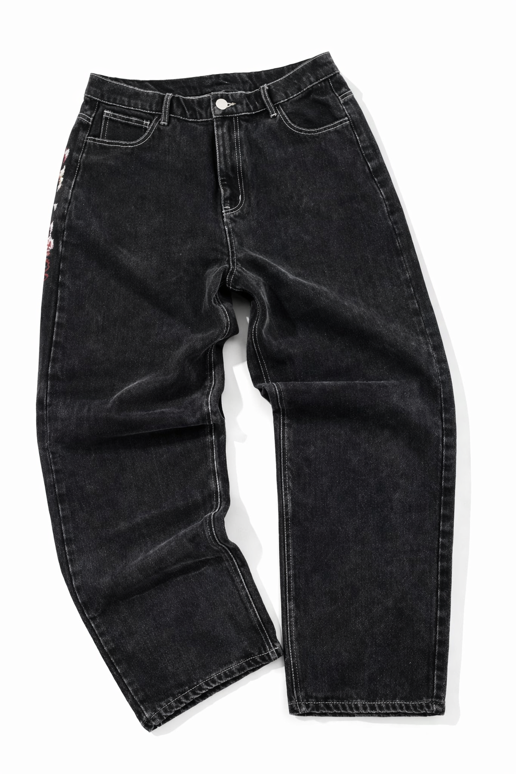 Deadstock. Embroidered Baggy Jeans