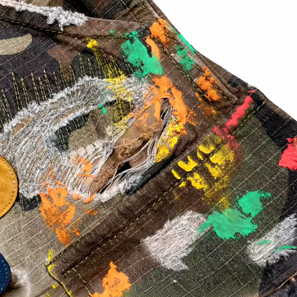 Deadstock Y2K Camo Embroidered Denim Shorts