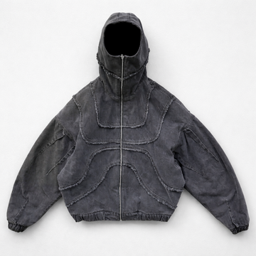 Deadstock Y2K Washed Black Denim Zip Jacket