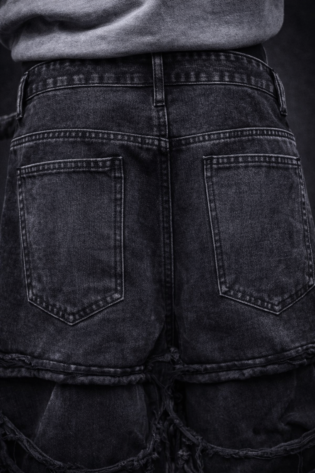 Deadstock Distressed Tassel Baggy Jeans