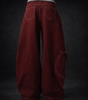 Deadstock Y2K Red Cargo Wide-Leg Pants