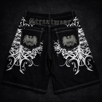 Deadstock Y2K Gothic Embroidered Denim Shorts