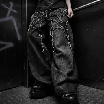 Deadstock Y2K Gothic Spider Baggy Jeans