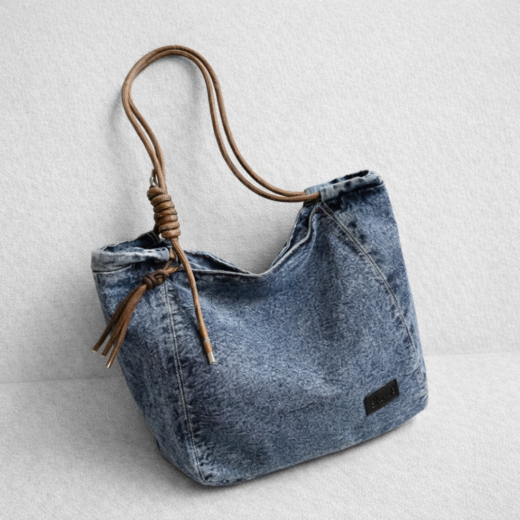 Deadstock Washed Denim Shoulder Tote Bag