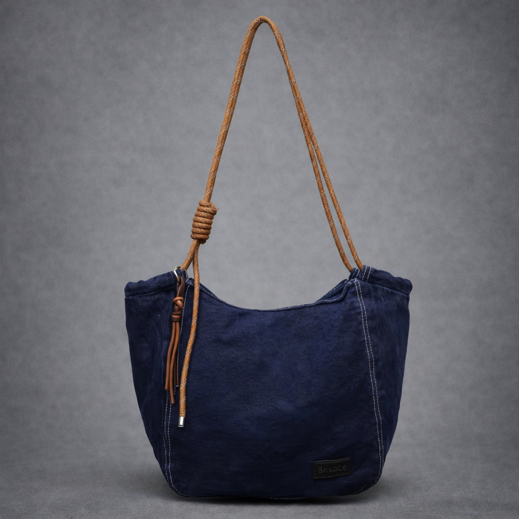Deadstock Washed Denim Shoulder Tote Bag