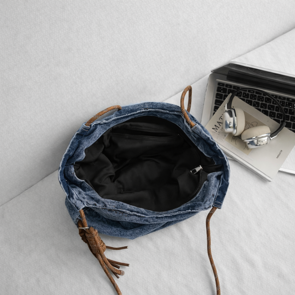 Deadstock Washed Denim Shoulder Tote Bag