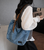 Deadstock Washed Denim Shoulder Tote Bag