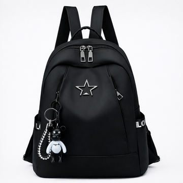 Deadstock Star Backpack – Y2K Black Canvas Rucksack