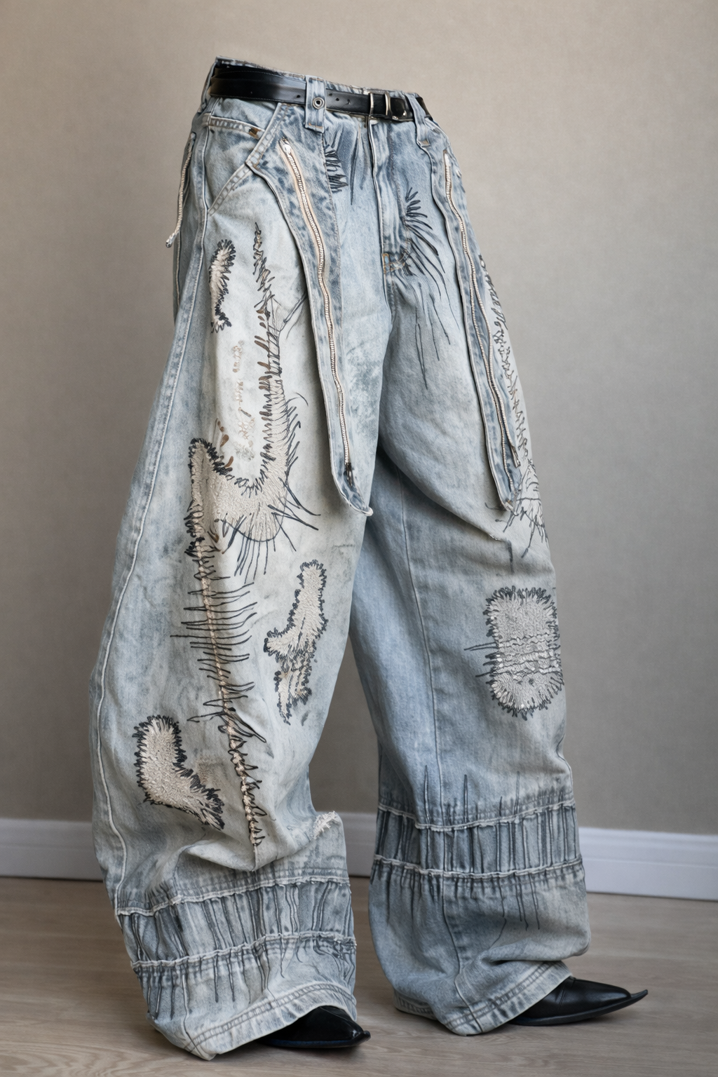 Deadstock Y2K Washed Print Baggy Jeans