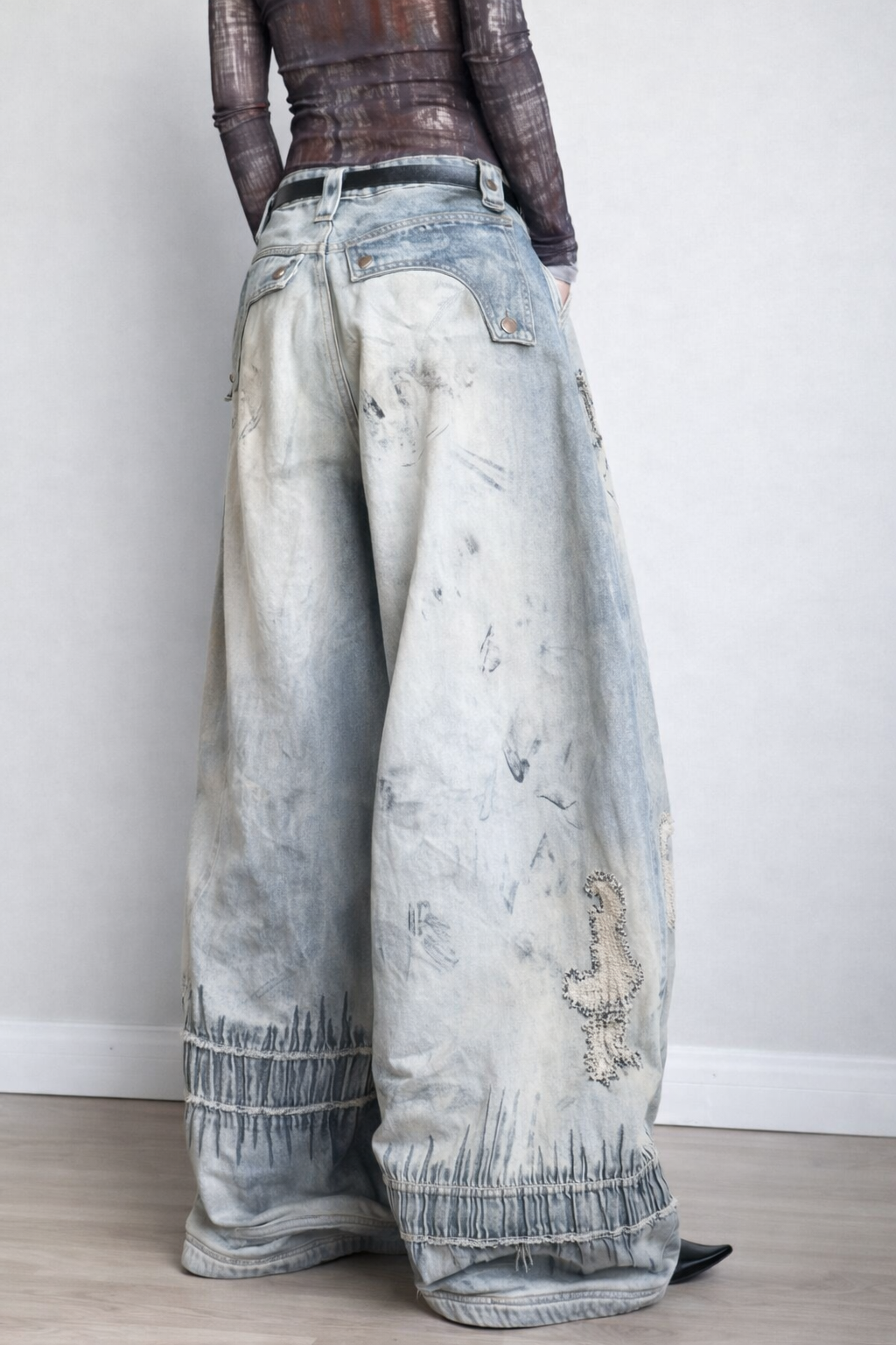 Deadstock Y2K Washed Print Baggy Jeans