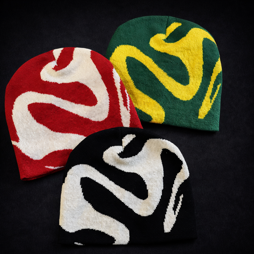 Deadstock Y2K Abstract Knit Beanie Bundle (5-Pack)
