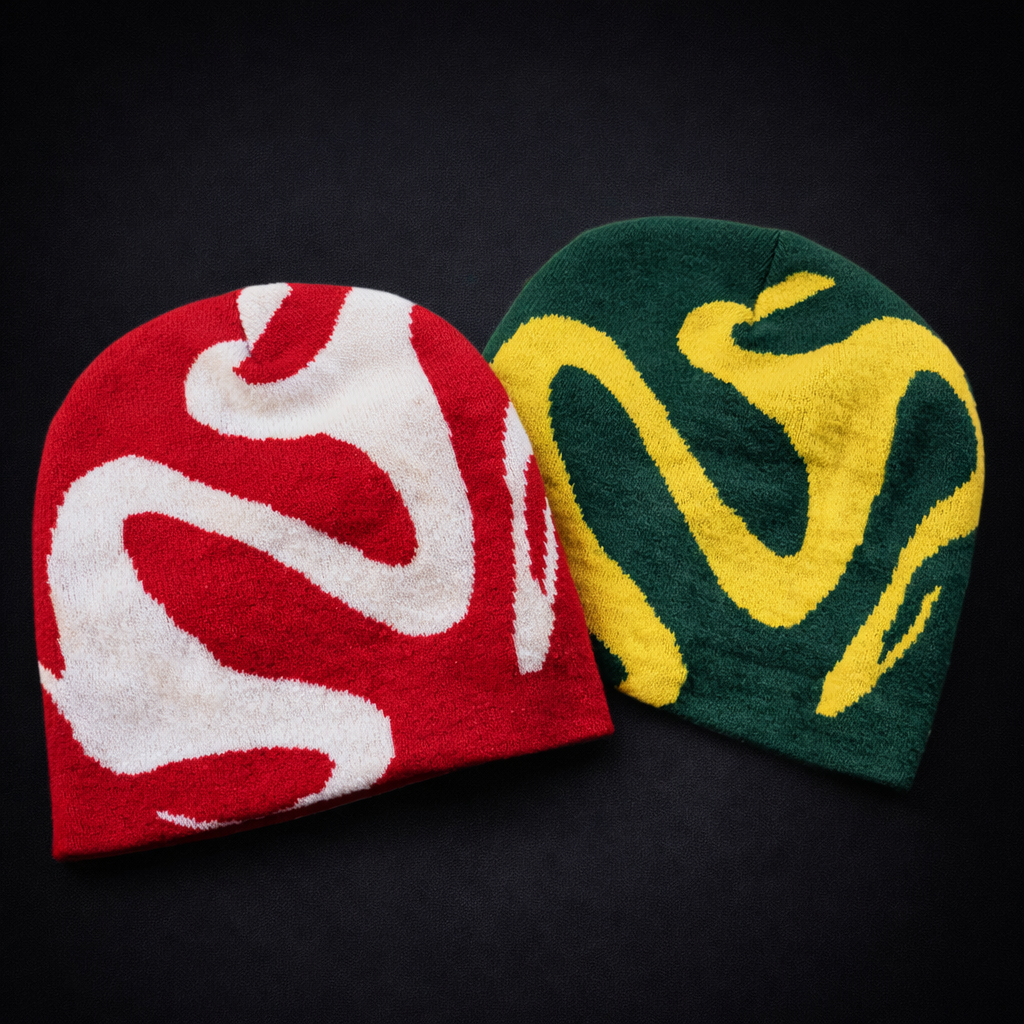 Deadstock Y2K Abstract Knit Beanie Bundle (5-Pack)