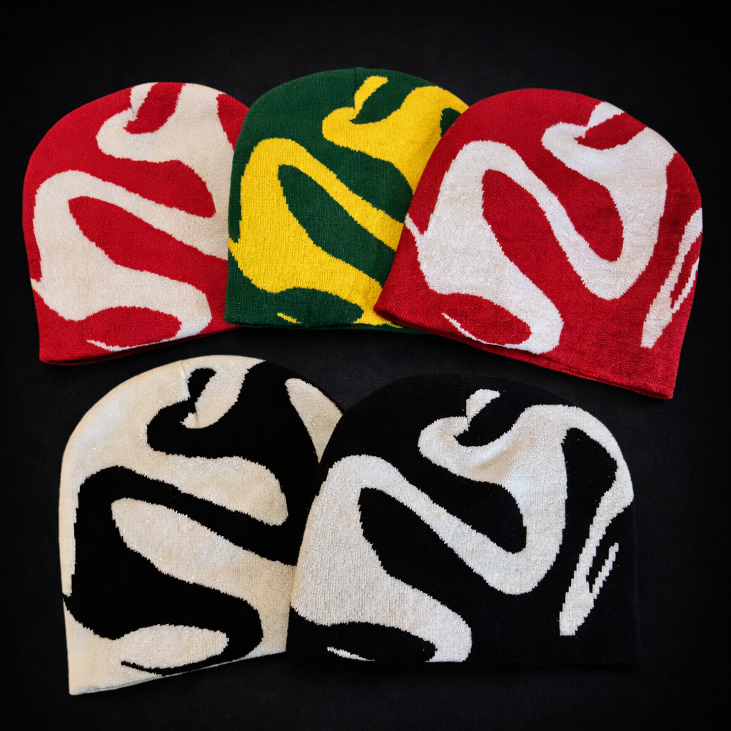 Deadstock Y2K Abstract Knit Beanie Bundle (5-Pack)