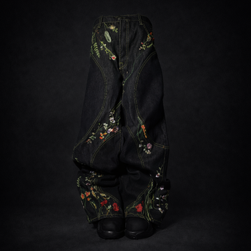 Deadstock Y2K Floral Embroidered Baggy Jeans