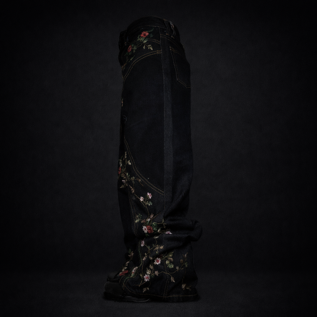 Deadstock Y2K Floral Embroidered Baggy Jeans