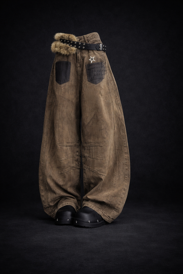 Deadstock Y2K Wide-Leg Khaki Cargo Jeans