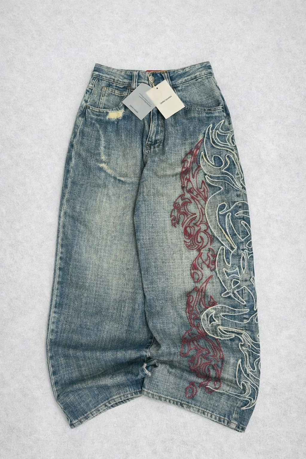 Deadstock Tribal Wide-Leg Jeans