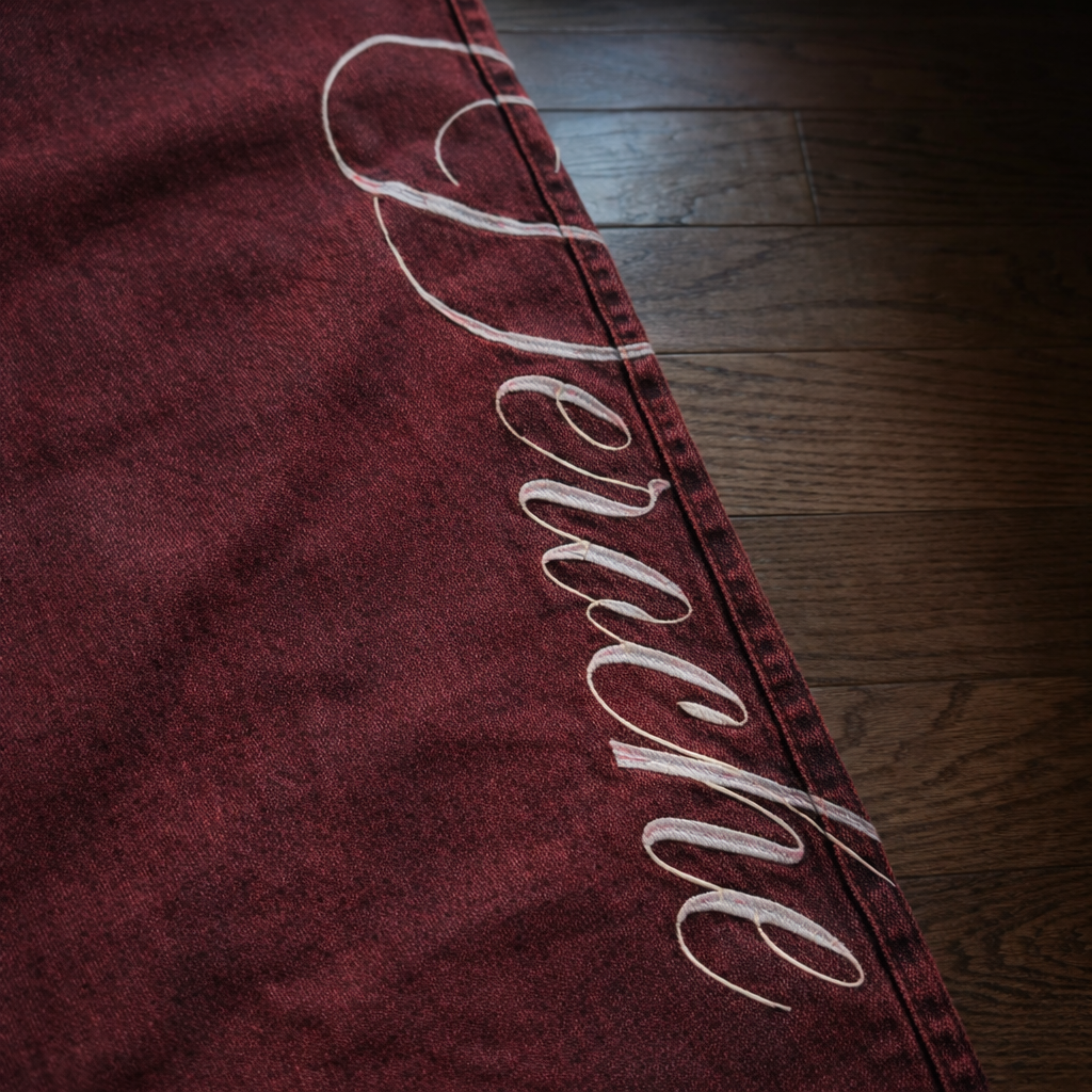 Deadstock Washed Red Y2K Baggy Jeans