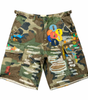 Deadstock Y2K Camo Embroidered Denim Shorts