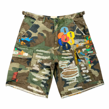 Deadstock Y2K Camo Embroidered Denim Shorts
