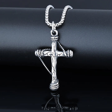 Deadstock. Cable Cross Stainless Steel Necklace