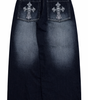 Deadstock Y2K Cross Embroidered Wide-Leg Jeans