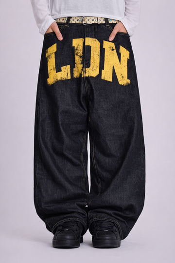 Deadstock Y2K LDN Print Baggy Jeans