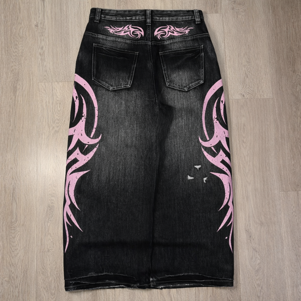 Deadstock Y2K Pink Graphic Baggy Jeans