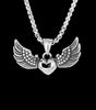 Deadstock. Wings Heart Stainless Steel Necklace