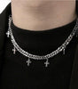 Deadstock. Multi Cross Cuban Stainless Steel Necklace