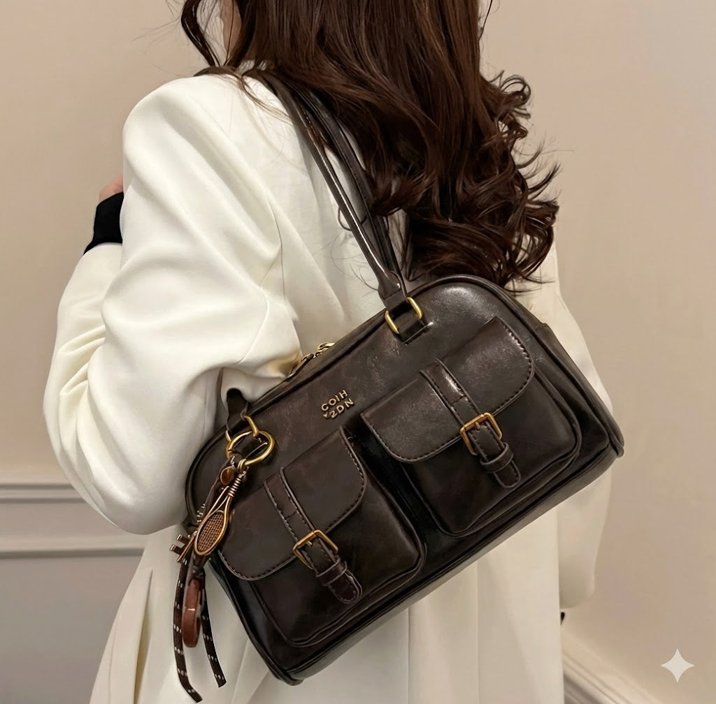 Deadstock Vintage Coffee Brown Shoulder Bag